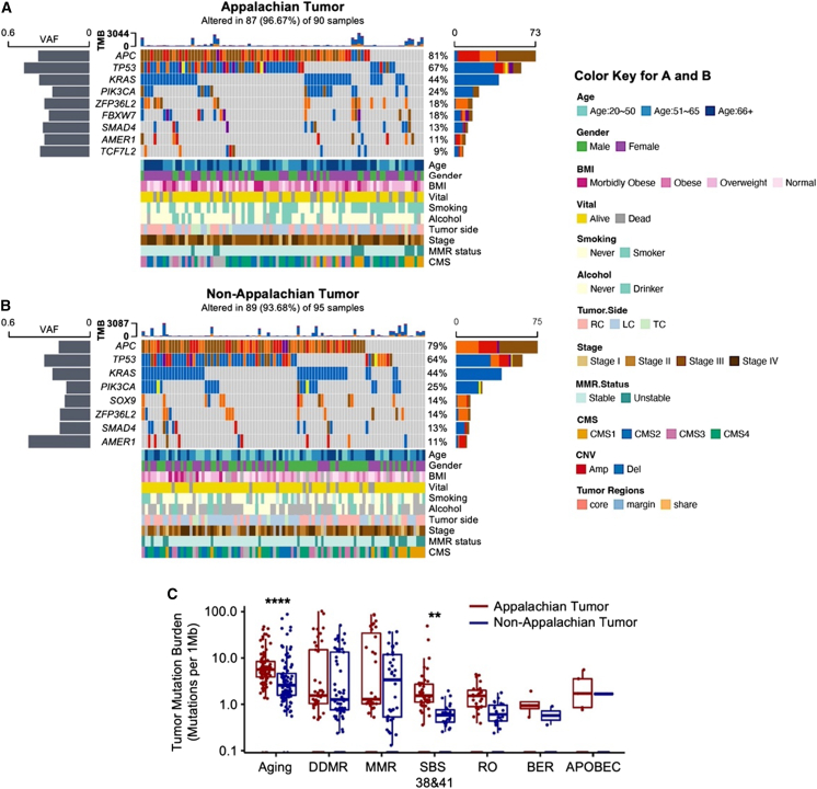 Figure 2. Colon cancer in Appalachian Kentucky: Unique genetic, microbiome and obesity findings in a cohort comparison