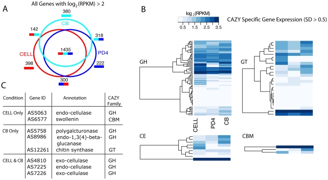 Figure 2. Genomic Analysis of the Hydrocarbon-Producing, Cellulolytic, Endophytic Fungus Ascocoryne sarcoides